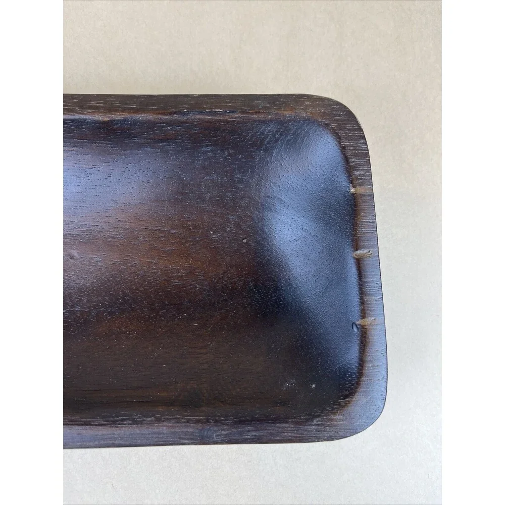 West Elm Rectangle‎ Wooden Sushi Plates Dessert Dish Plate Dark Brown